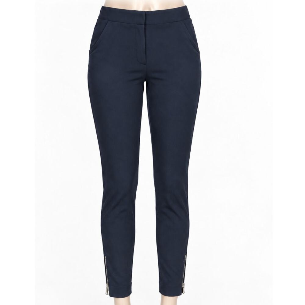Stella McCartney Navy Vivian Wool Twill Tapered Zip Ankle Pant 42/ M